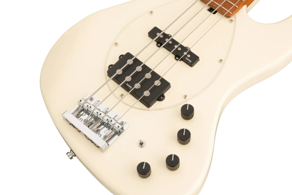 Sadowsky MetroExpress 21-Fret Vintage M/J Bass, Roasted Maple Fingerboard, 4-String - Solid Olympic White High Polish